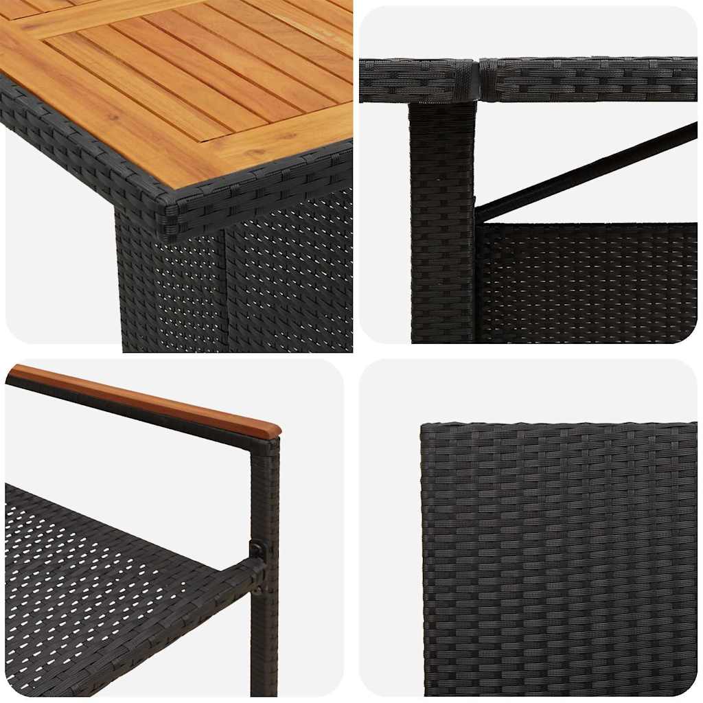 Have Spisebordssæt 11 pcs Sort Poly rattan