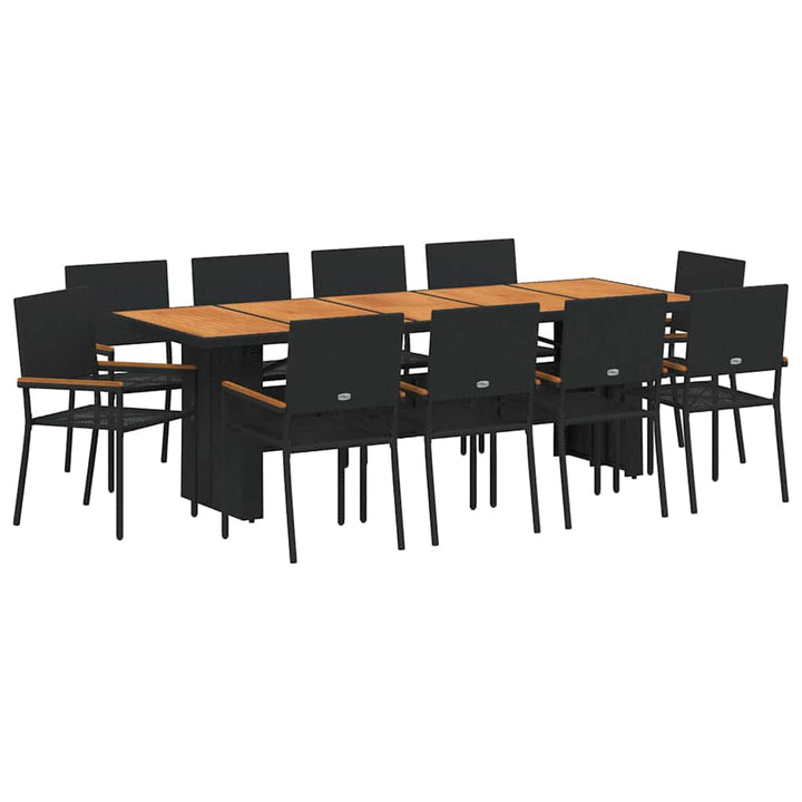 Have Spisebordssæt 11 pcs Sort Poly rattan