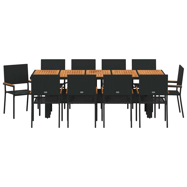 Have Spisebordssæt 11 pcs Sort Poly rattan