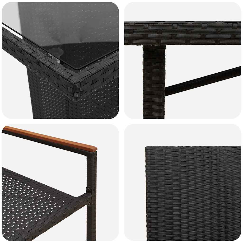 Have Spisebordssæt 7 pcs Sort 190 x 80 x 75 cm polyrattan