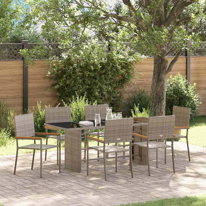 Have Spisebordssæt 7 pcs Grå 190 x 80 x 75 cm polyrattan