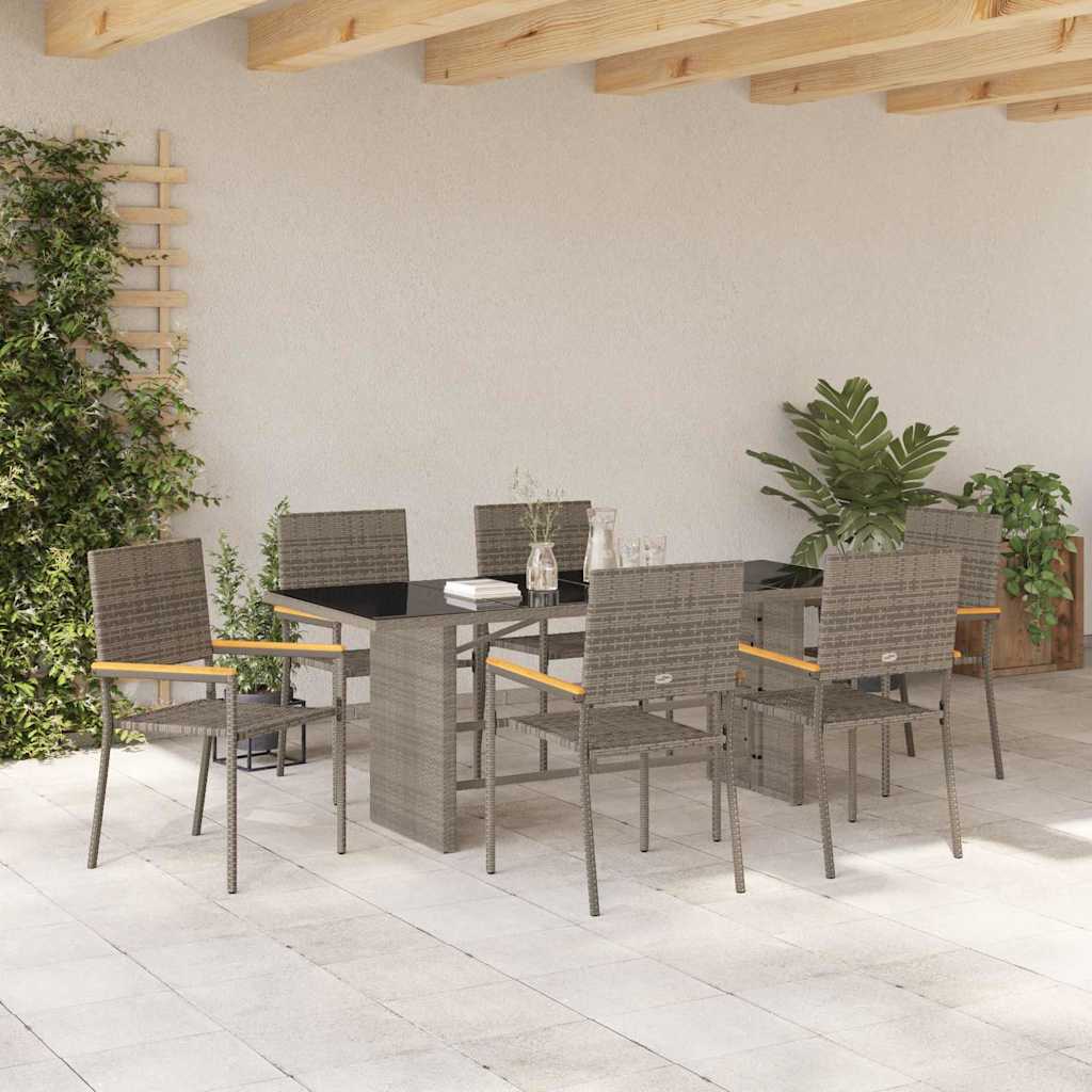 Have Spisebordssæt 7 pcs Grå 190 x 80 x 75 cm polyrattan