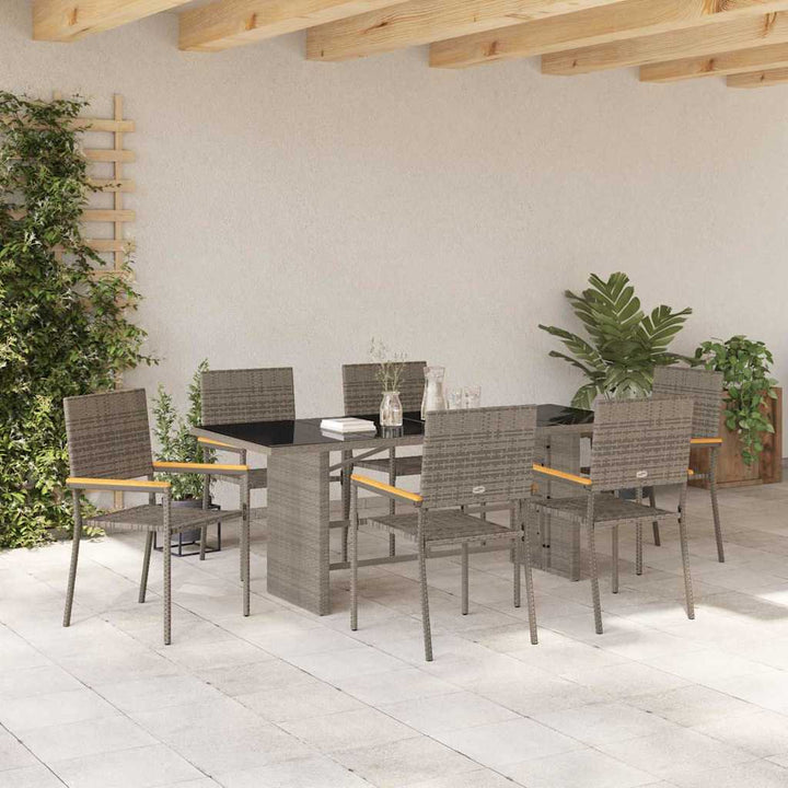 Have Spisebordssæt 7 pcs Grå 190 x 80 x 75 cm polyrattan