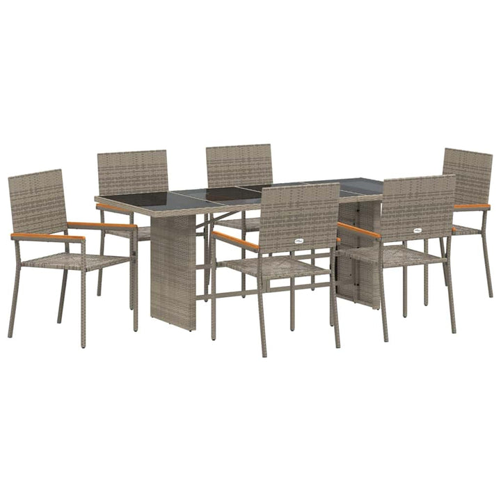 Have Spisebordssæt 7 pcs Grå 190 x 80 x 75 cm polyrattan