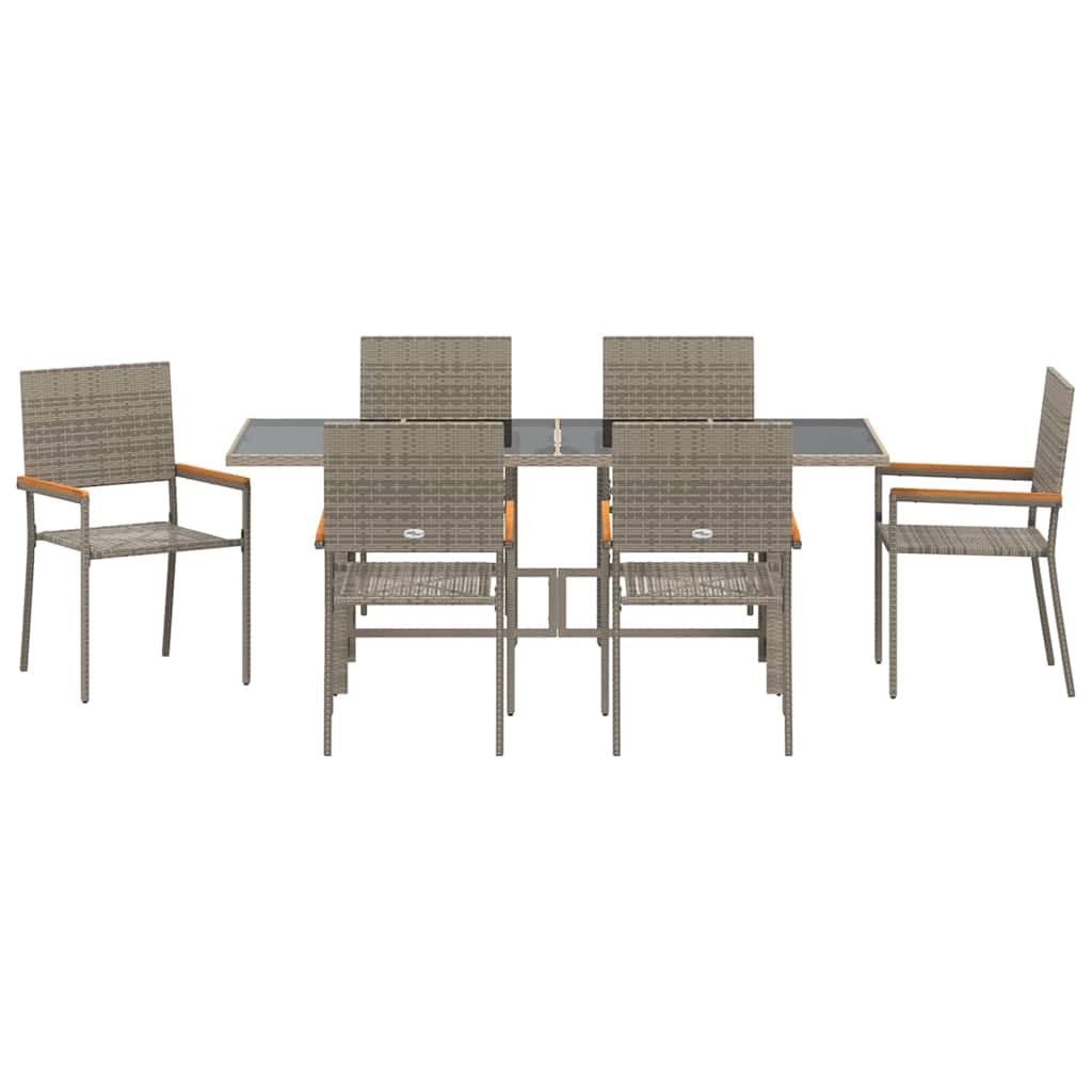 Have Spisebordssæt 7 pcs Grå 190 x 80 x 75 cm polyrattan