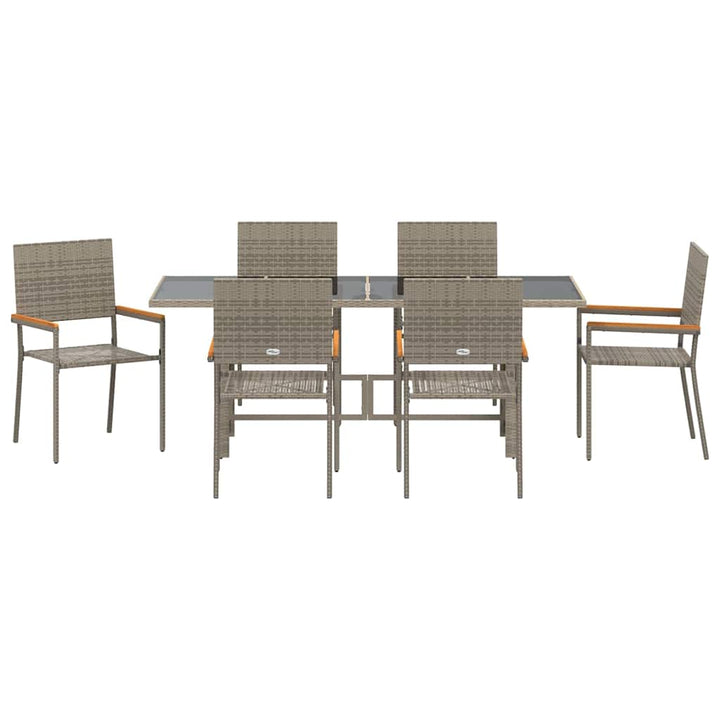 Have Spisebordssæt 7 pcs Grå 190 x 80 x 75 cm polyrattan