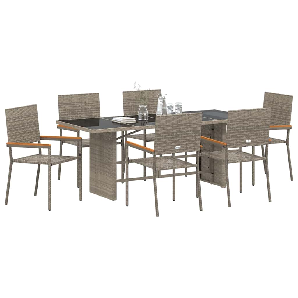 Have Spisebordssæt 7 pcs Grå 190 x 80 x 75 cm polyrattan