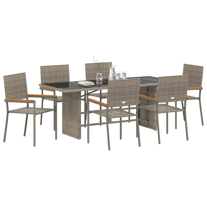 Have Spisebordssæt 7 pcs Grå 190 x 80 x 75 cm polyrattan