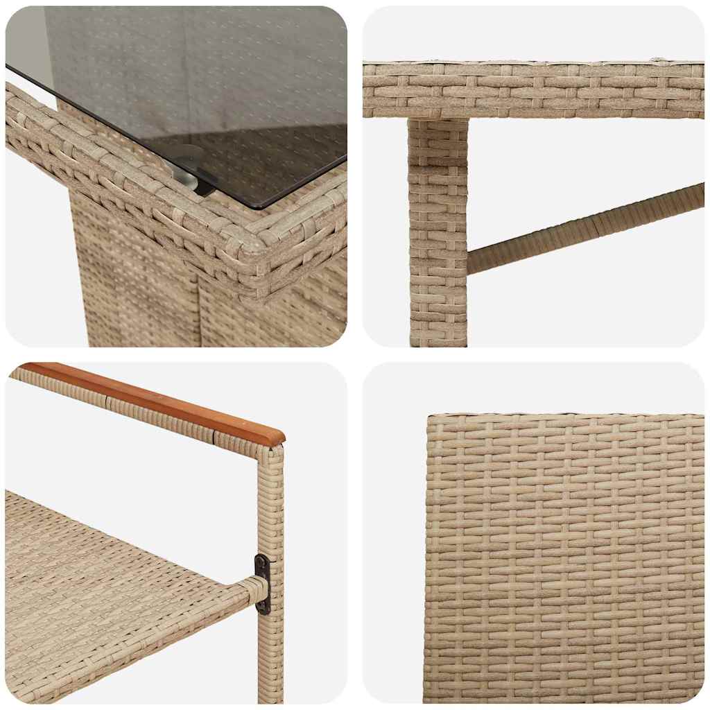 Have Spisebordssæt 7 pcs Beige 190 x 80 x 75 cm polyrattan