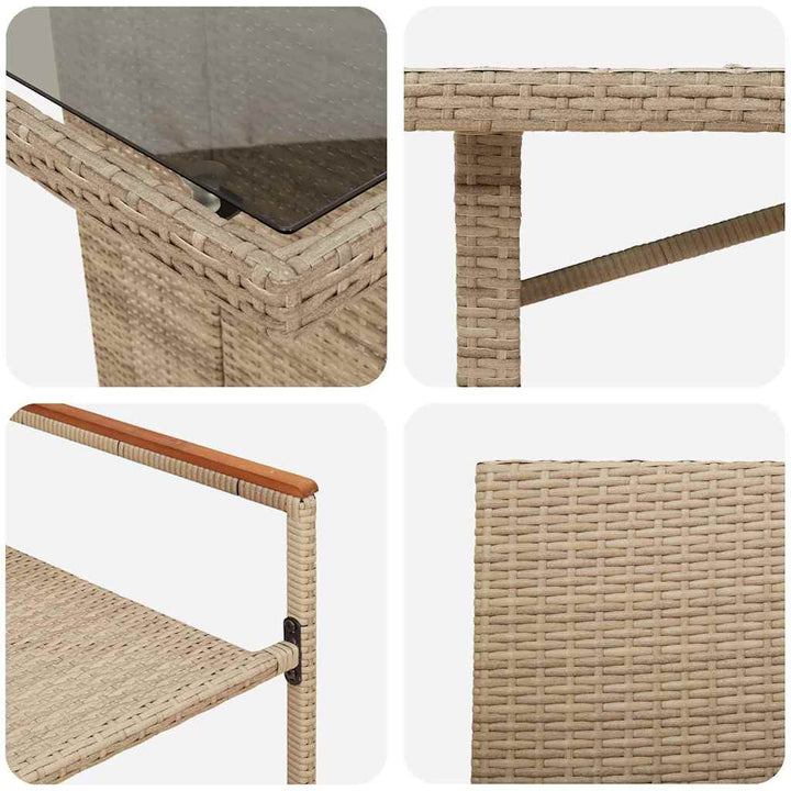 Have Spisebordssæt 7 pcs Beige 190 x 80 x 75 cm polyrattan