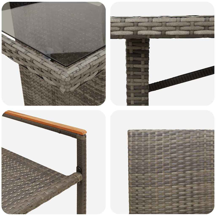 Have Spisebordssæt 9 pcs Grå 190 x 80 x 75 cm polyrattan