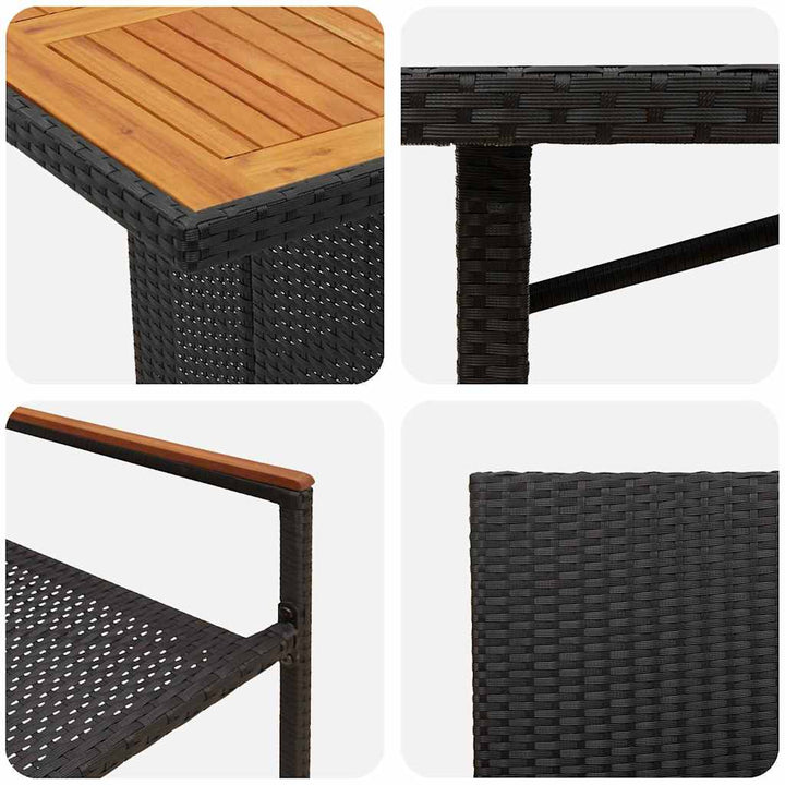 Have Spisebordssæt 7 pcs Sort og Brunt 190 x 80 x 75 cm