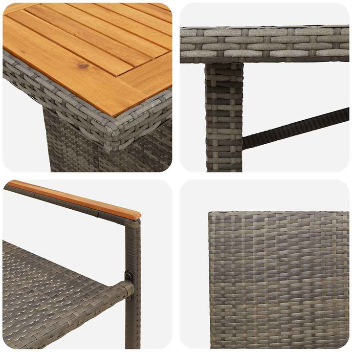 Have Spisebordssæt 7 pcs Grå 190 x 80 x 75 cm polyrattan