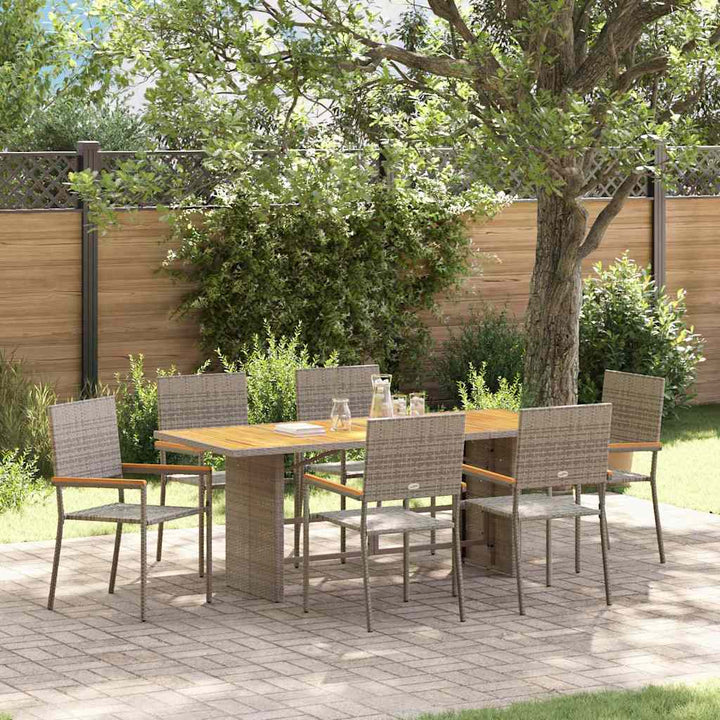 Have Spisebordssæt 7 pcs Grå 190 x 80 x 75 cm polyrattan