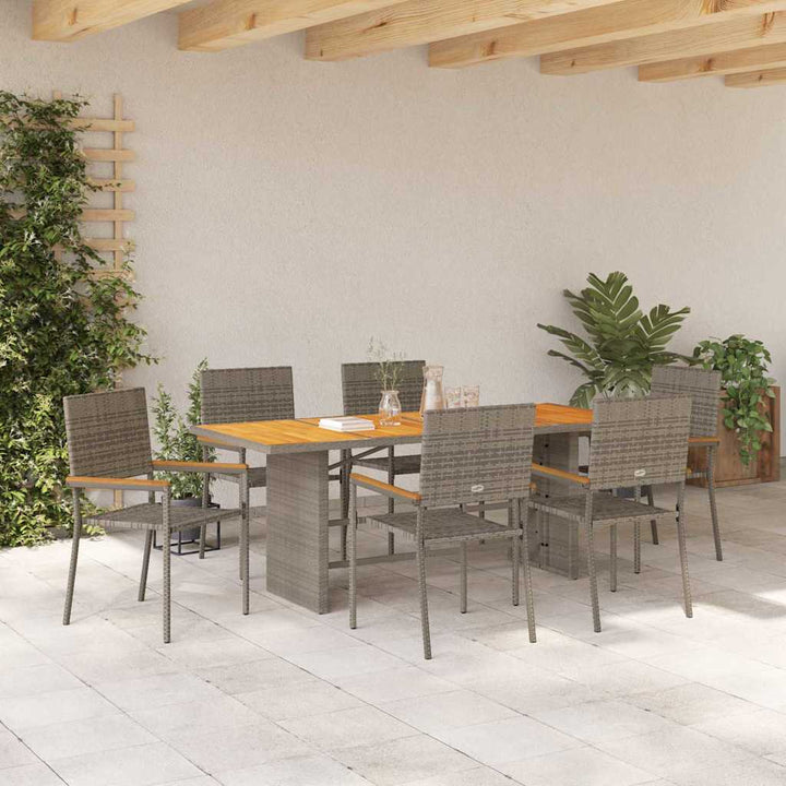 Have Spisebordssæt 7 pcs Grå 190 x 80 x 75 cm polyrattan