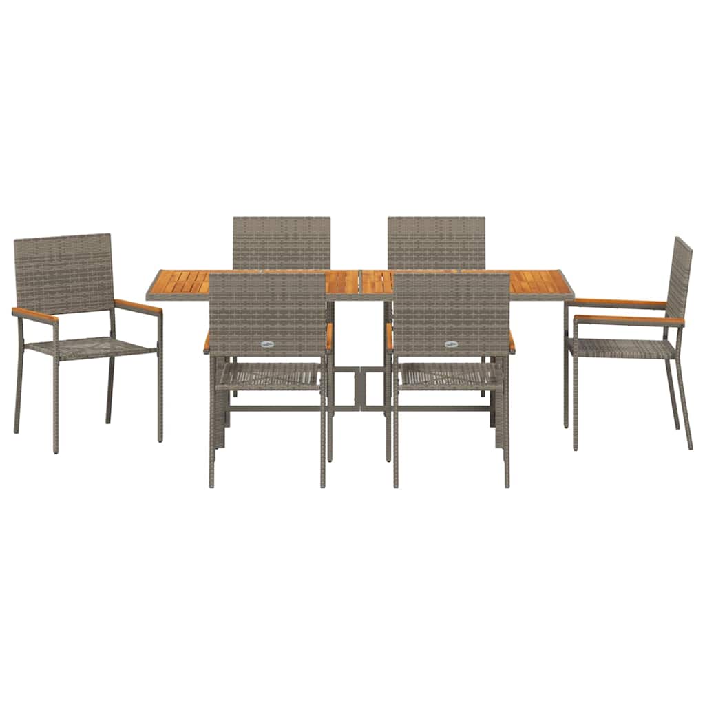 Have Spisebordssæt 7 pcs Grå 190 x 80 x 75 cm polyrattan