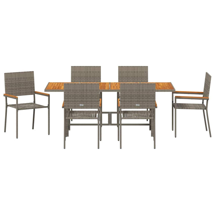 Have Spisebordssæt 7 pcs Grå 190 x 80 x 75 cm polyrattan