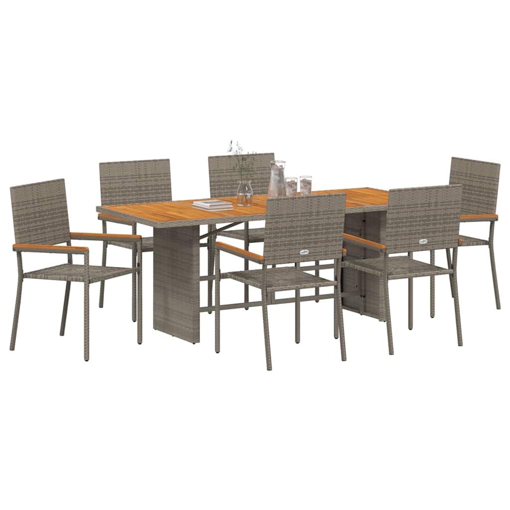 Have Spisebordssæt 7 pcs Grå 190 x 80 x 75 cm polyrattan