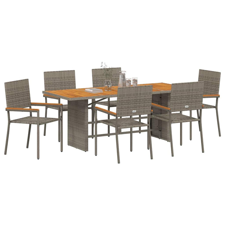 Have Spisebordssæt 7 pcs Grå 190 x 80 x 75 cm polyrattan