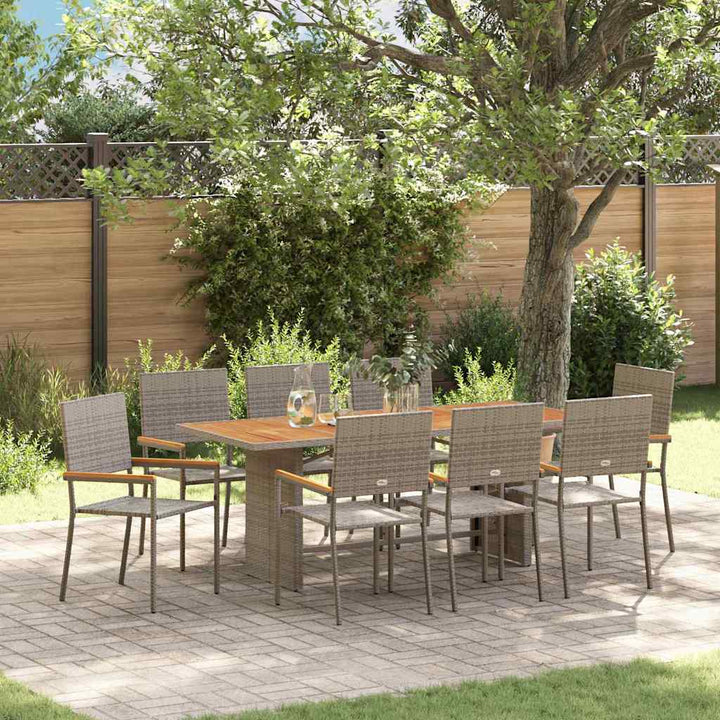 Have Spisebordssæt 9 pcs Grå 190 x 80 x 75 cm polyrattan