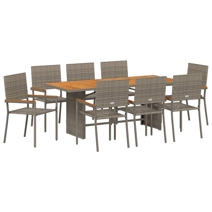 Have Spisebordssæt 9 pcs Grå 190 x 80 x 75 cm polyrattan