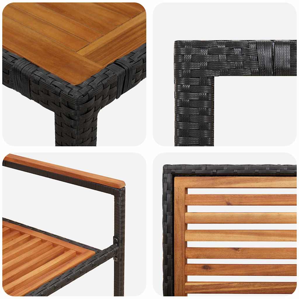 Have Spisebordssæt 3 pcs Sort 90 x 90 x 75 cm polyrattan
