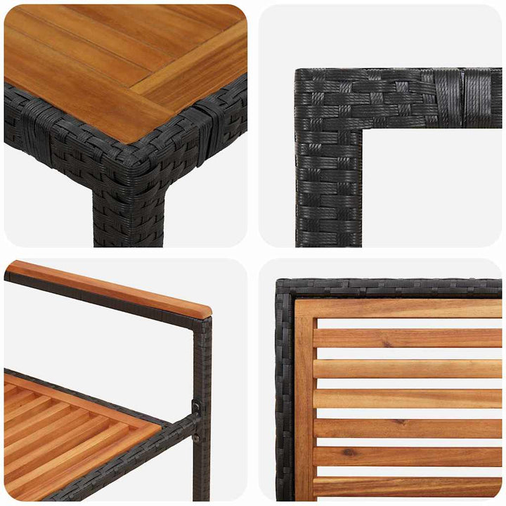 Have Spisebordssæt 3 pcs Sort 90 x 90 x 75 cm polyrattan