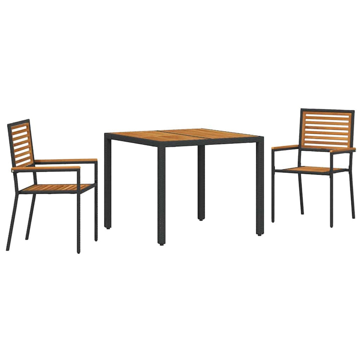 Have Spisebordssæt 3 pcs Sort 90 x 90 x 75 cm polyrattan