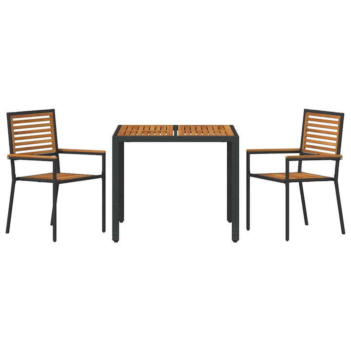 Have Spisebordssæt 3 pcs Sort 90 x 90 x 75 cm polyrattan