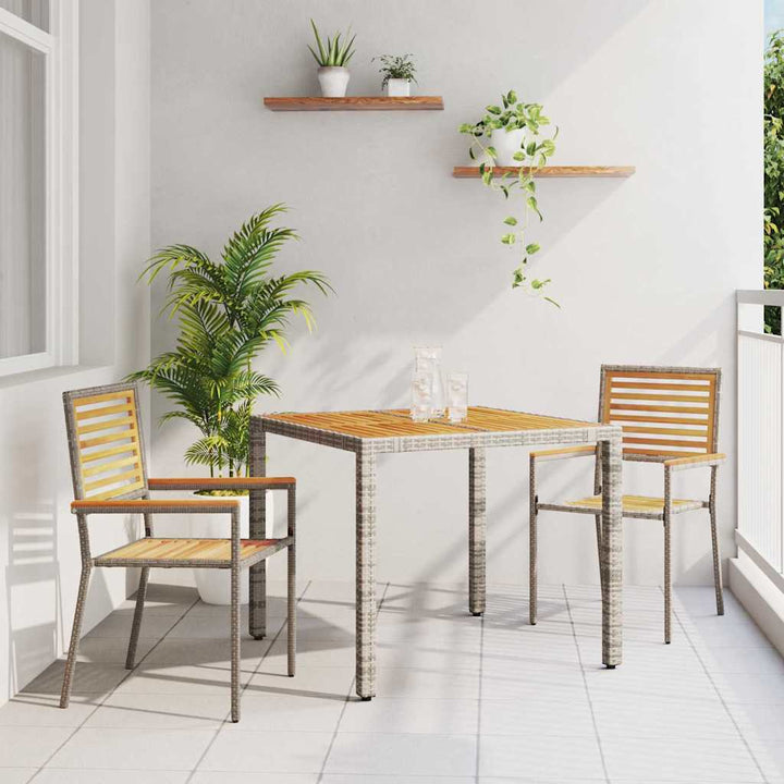 Have Spisebordssæt 3 pcs Grå 90 x 90 x 75 cm polyrattan