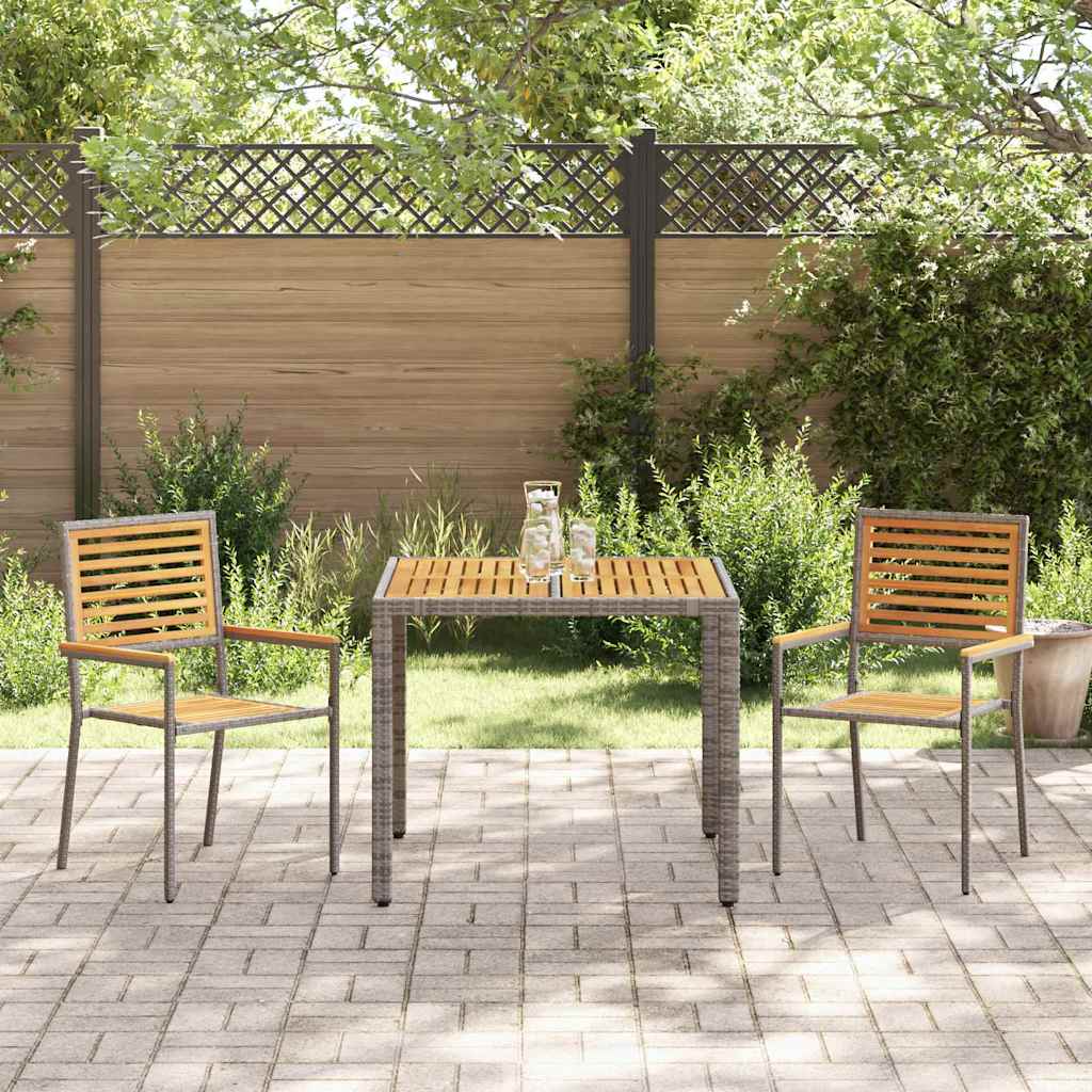 Have Spisebordssæt 3 pcs Grå 90 x 90 x 75 cm polyrattan