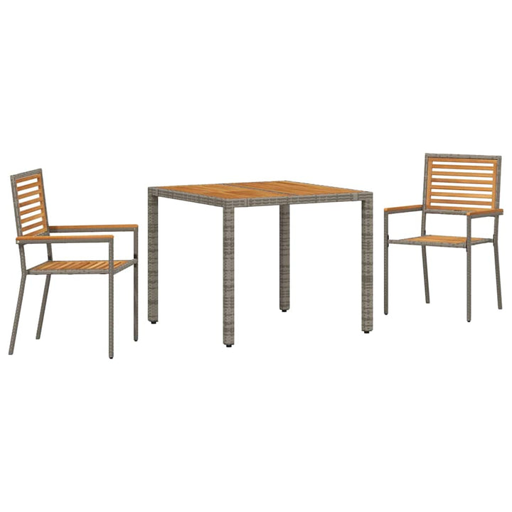 Have Spisebordssæt 3 pcs Grå 90 x 90 x 75 cm polyrattan