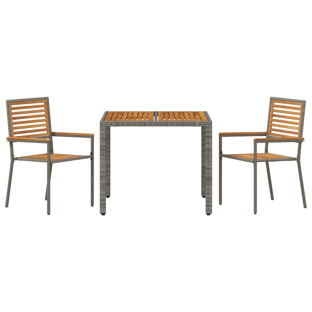 Have Spisebordssæt 3 pcs Grå 90 x 90 x 75 cm polyrattan