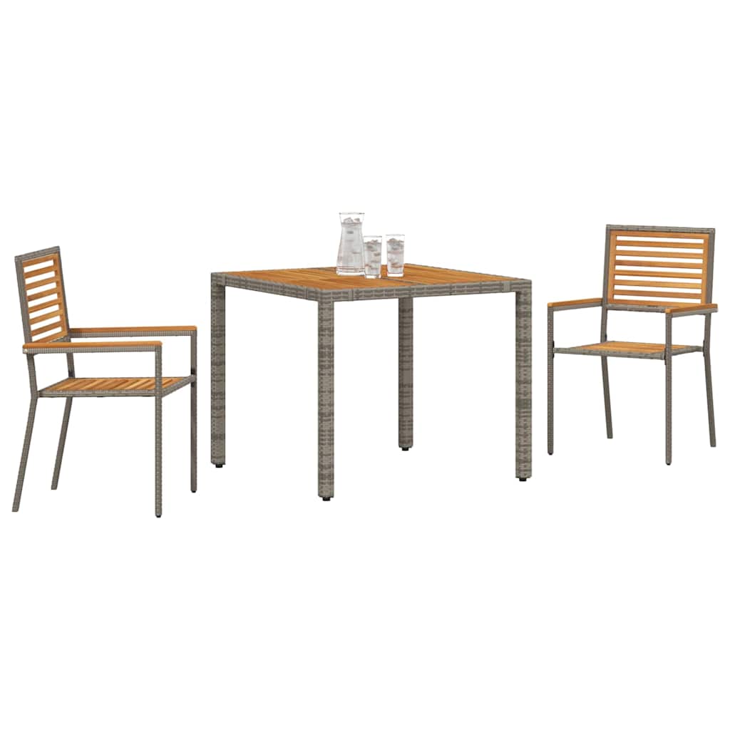 Have Spisebordssæt 3 pcs Grå 90 x 90 x 75 cm polyrattan