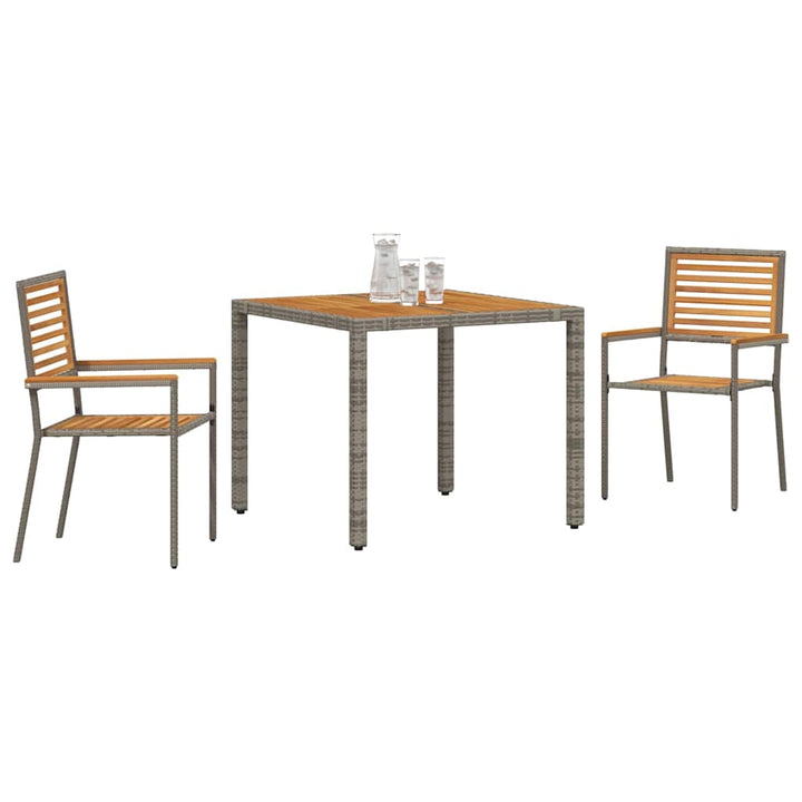 Have Spisebordssæt 3 pcs Grå 90 x 90 x 75 cm polyrattan
