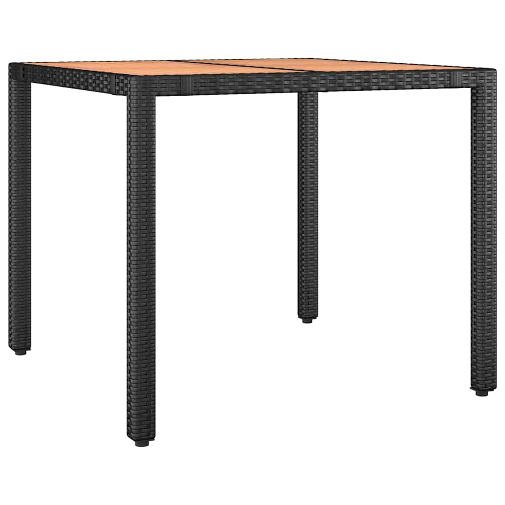Have Spisebordssæt 5 pcs Sort og Træ 90 x 90 x 75 cm polyrattan