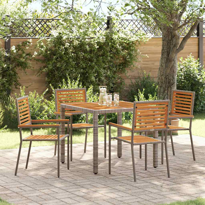Have Spisebordssæt 5 pcs Grå 90 x 90 x 75 cm polyrattan