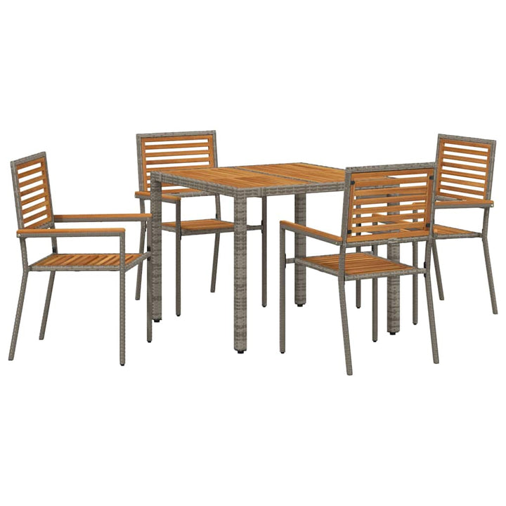 Have Spisebordssæt 5 pcs Grå 90 x 90 x 75 cm polyrattan
