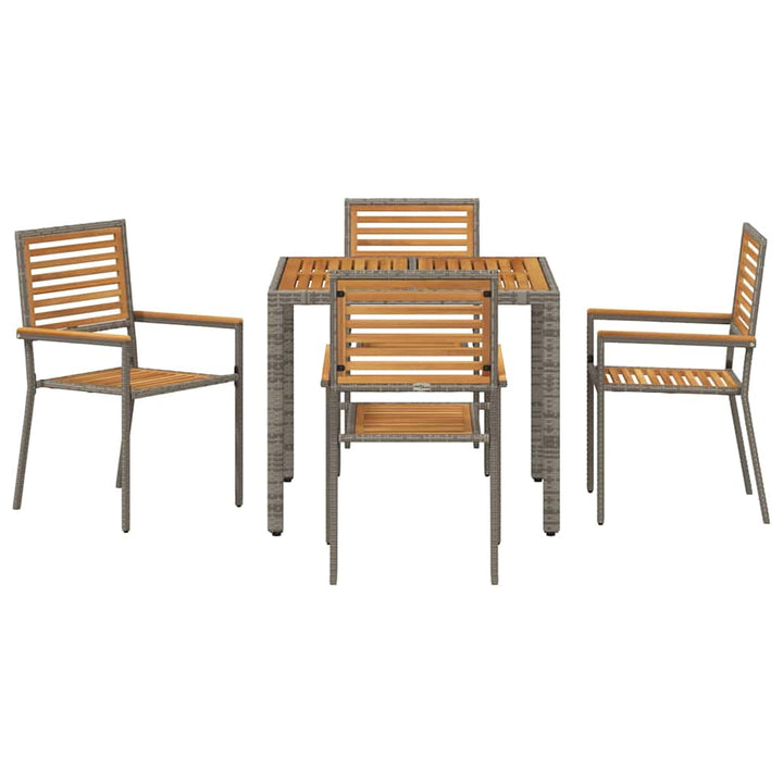 Have Spisebordssæt 5 pcs Grå 90 x 90 x 75 cm polyrattan