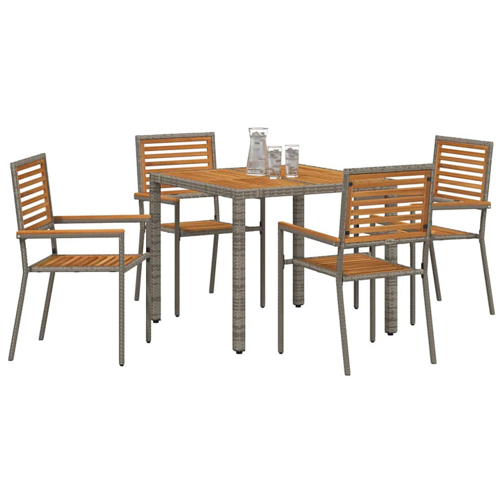 Have Spisebordssæt 5 pcs Grå 90 x 90 x 75 cm polyrattan