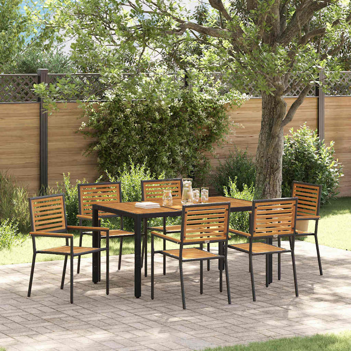 Have Spisebordssæt 7 pcs Sort 150 x 90 x 75 cm polyrattan