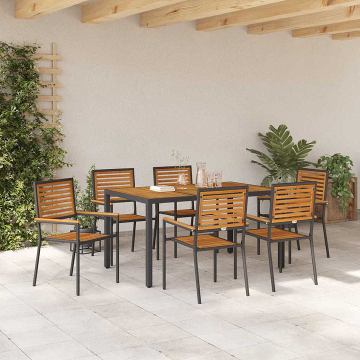 Have Spisebordssæt 7 pcs Sort 150 x 90 x 75 cm polyrattan