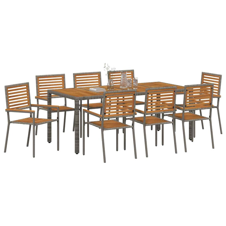 Have Spisebordssæt 9 pcs Grå og Brun 190 x 90 x 75 cm