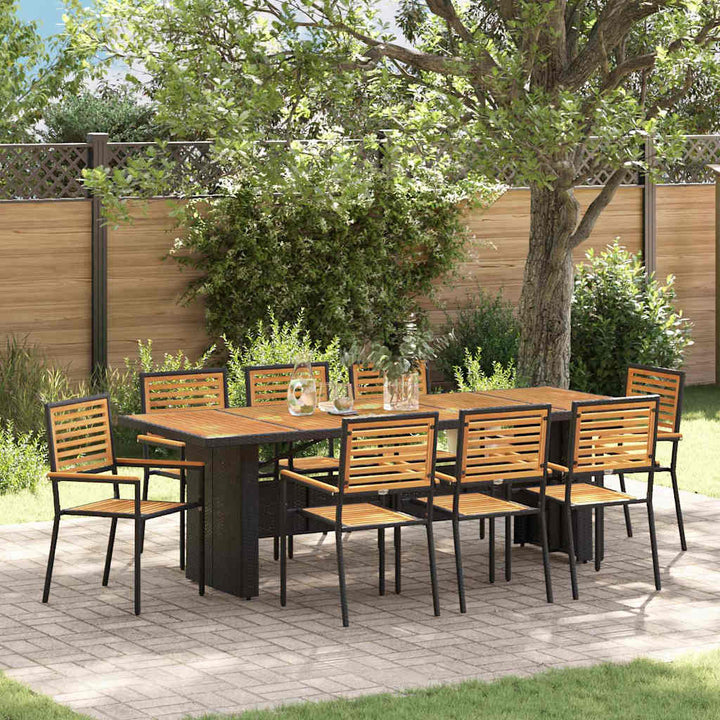Have Spisebordssæt 9 pcs Sort 240 x 90 x 75 cm polyrattan
