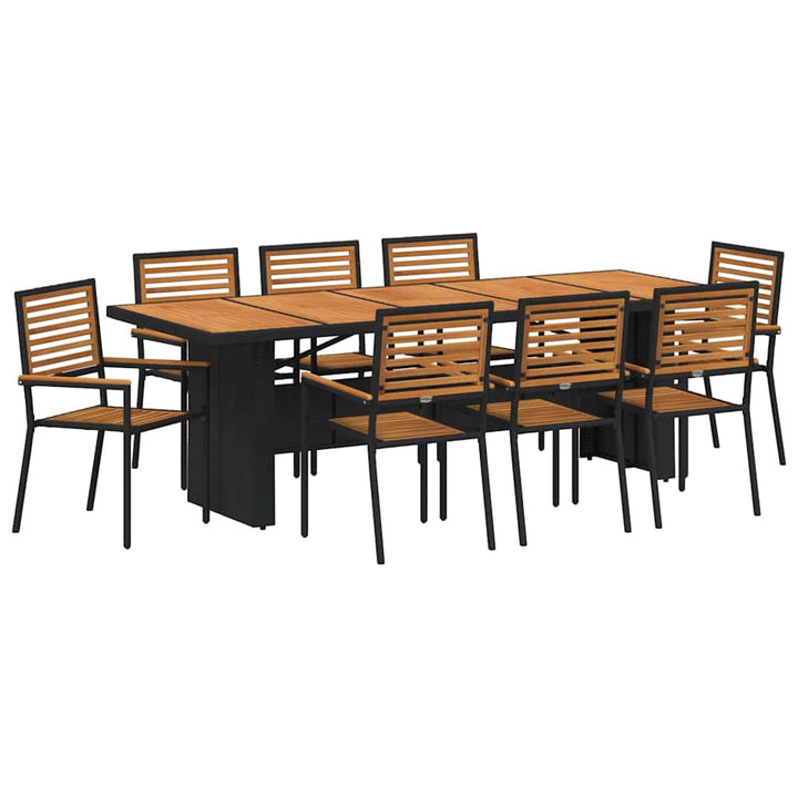 Have Spisebordssæt 9 pcs Sort 240 x 90 x 75 cm polyrattan