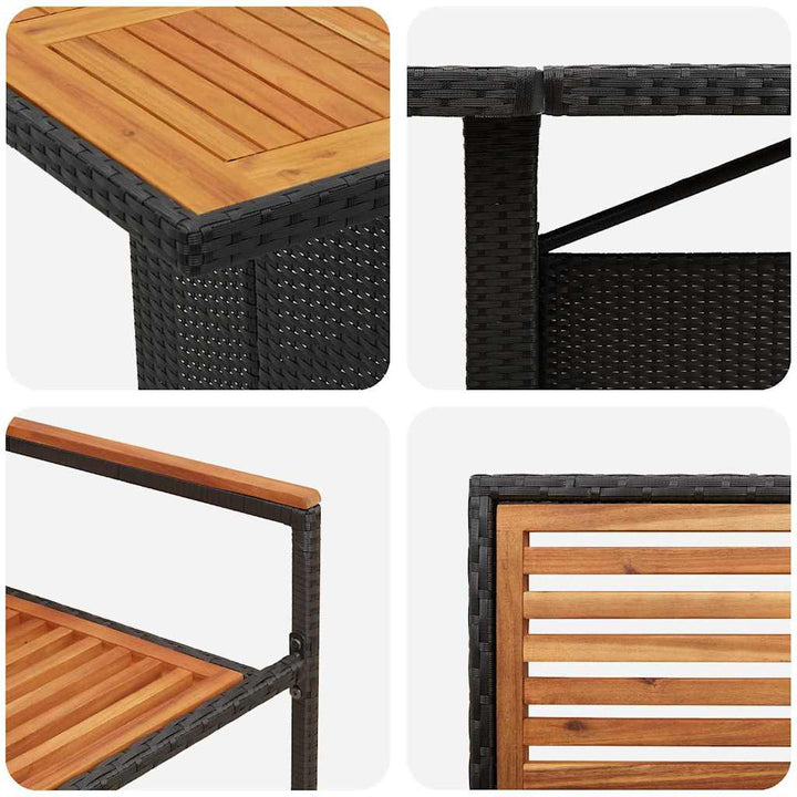 Have Spisebordssæt 11 pcs Sort 240 x 90 x 75 cm polyrattan