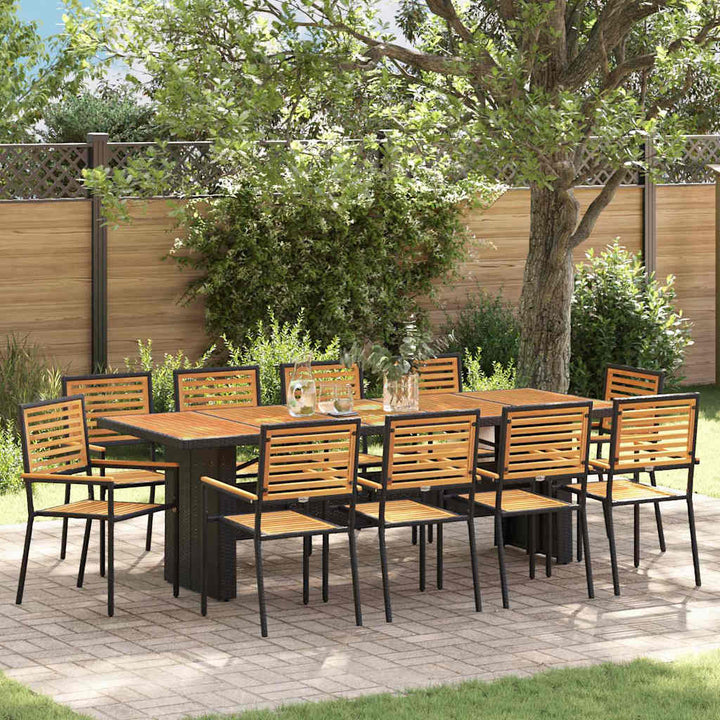 Have Spisebordssæt 11 pcs Sort 240 x 90 x 75 cm polyrattan