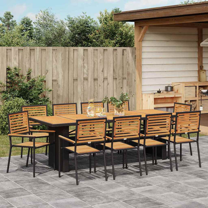 Have Spisebordssæt 11 pcs Sort 240 x 90 x 75 cm polyrattan