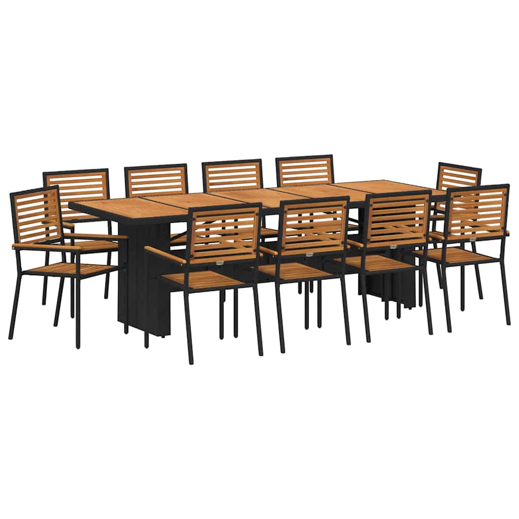Have Spisebordssæt 11 pcs Sort 240 x 90 x 75 cm polyrattan