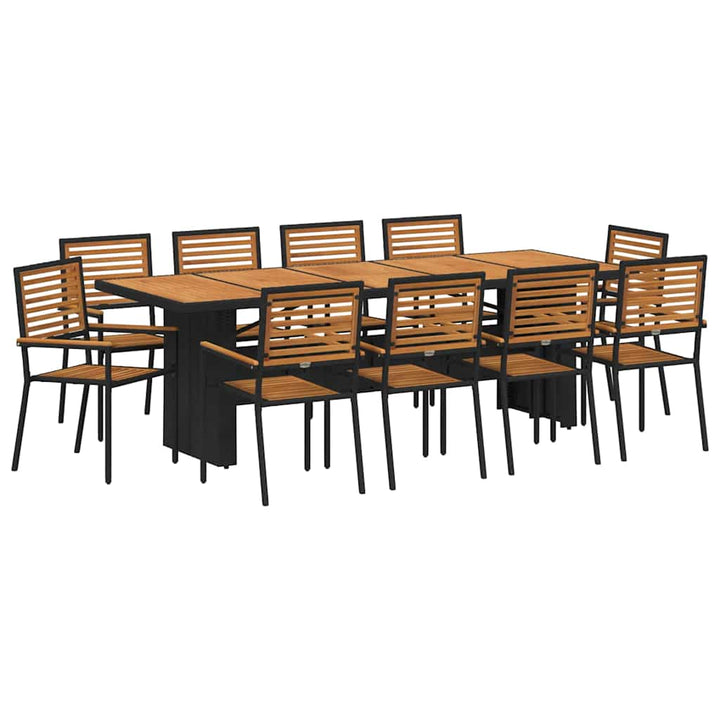 Have Spisebordssæt 11 pcs Sort 240 x 90 x 75 cm polyrattan